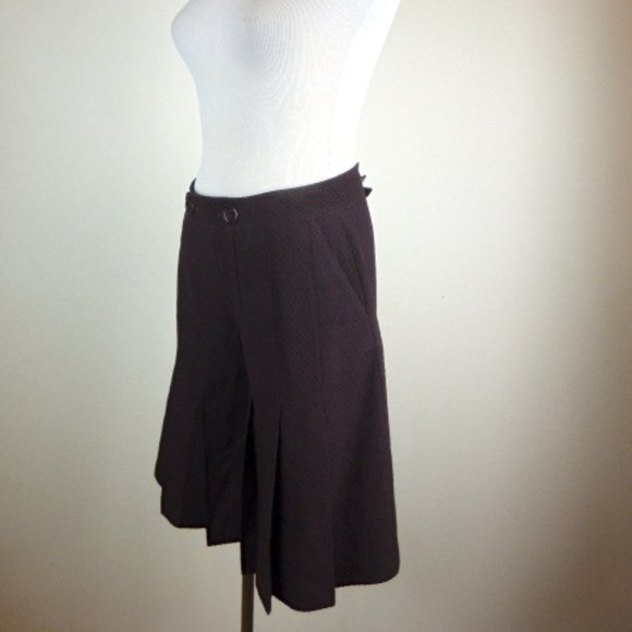 Catherine Malandrino wide leg pants pleated culotte wool stretch USA 4 Vintage - Picture 1 of 5